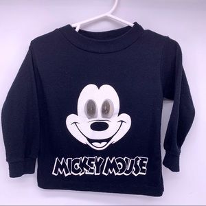 VINTAGE Mickey Mouse Holographic Eyes Long Sleeve Shirt Size 18-24 months